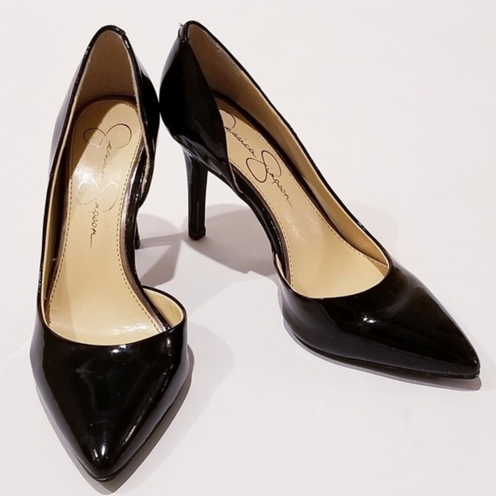 Jessica Simpson Patent Leather Black Cassani Pumps